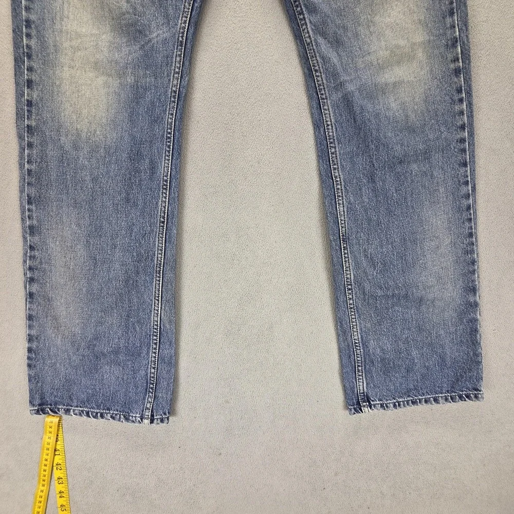 Diesel Jeans Mens 31x30 Blue Larkee Regular Straight Distressed Button Fly 0800Z